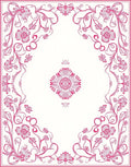 Elegant Pink Floral Swirls Design Rug