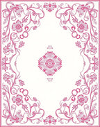 Elegant Pink Floral Swirls Design Rug