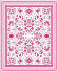 Pink Floral Mandala Border Pattern Rug