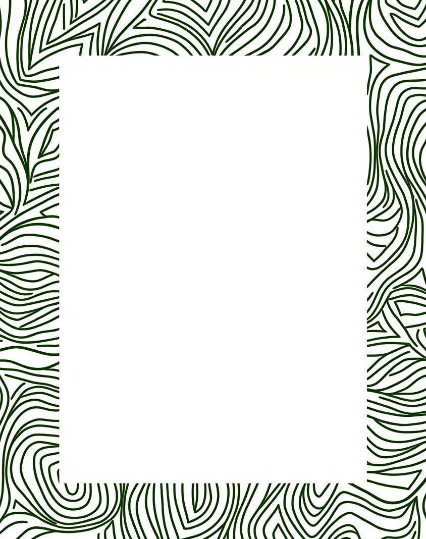 Organic Swirl Botanical Line Art Rug