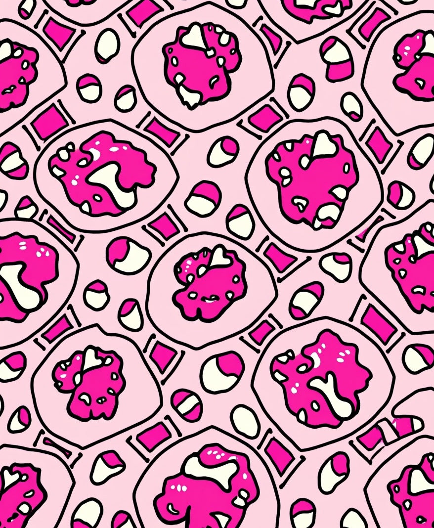Abstract Pink Organic Shape Rug
