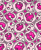 Abstract Pink Organic Shape Rug