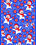 Joyful Snowmen Red Floral Celebration Rug