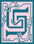 Teal Circuit Board Pattern Rug