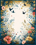 Nature Inspired Floral Bird Accents Rug