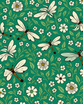 Green Dragonflies Daisy Floral Pattern Rug