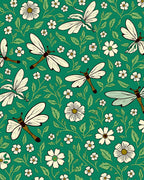 Green Dragonflies Daisy Floral Pattern Rug