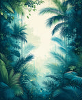 Lush Tropical Leaf Forest Pattern Rug
