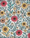 Retro Floral Pattern With Yellow Red Elements Rug