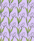 Pastel Lilac Floral Swirl Pattern Rug