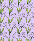 Pastel Lilac Floral Swirl Pattern Rug
