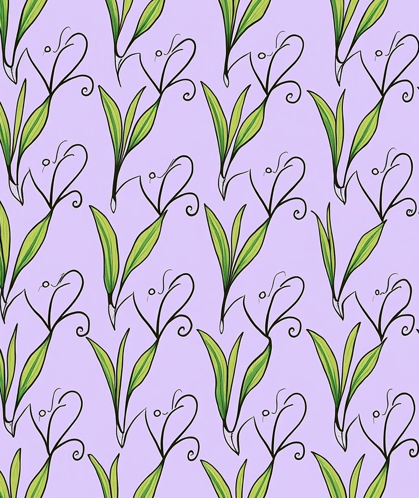 Pastel Lilac Floral Swirl Pattern Rug
