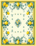 Lemon Blossom Floral Scroll Border Rug