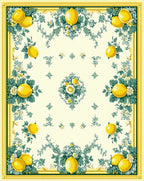 Lemon Blossom Floral Scroll Border Rug