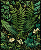 Vibrant Green Fern Floral Garden Design Rug