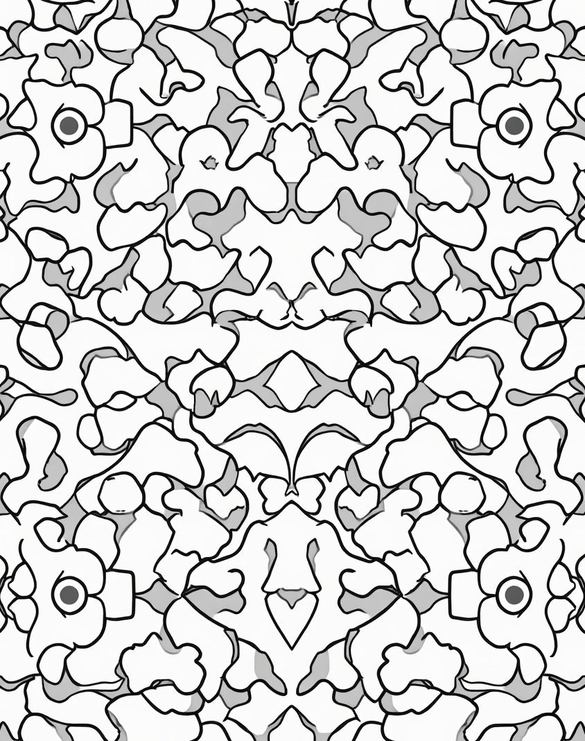Monochromatic Abstract Floral Pattern Rug