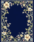 Floral Vines Bloom Pattern Rug