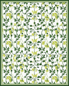 Lush Green Leaf Vine Pattern Rug