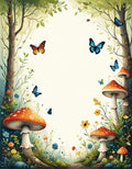 Enchanted Forest Mushrooms Butterflies Rug