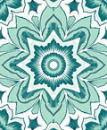 Teal Floral Starburst Intricate Design Rug