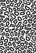 Abstract Brushstroke Black White Design Rug