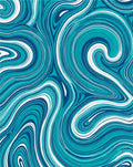 Abstract Swirls Aqua Design Rug