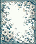 Elegant Floral Vine Border Design Rug