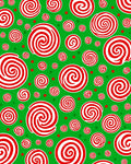 Festive Swirls Red Candy Circles Rug