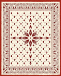 Geometric Floral Tile and Dot Pattern Rug