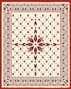 Geometric Floral Tile and Dot Pattern Rug