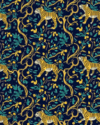 Golden Tiger Floral Vines Rug