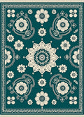 Teal Floral Medallion And Paisley Rug