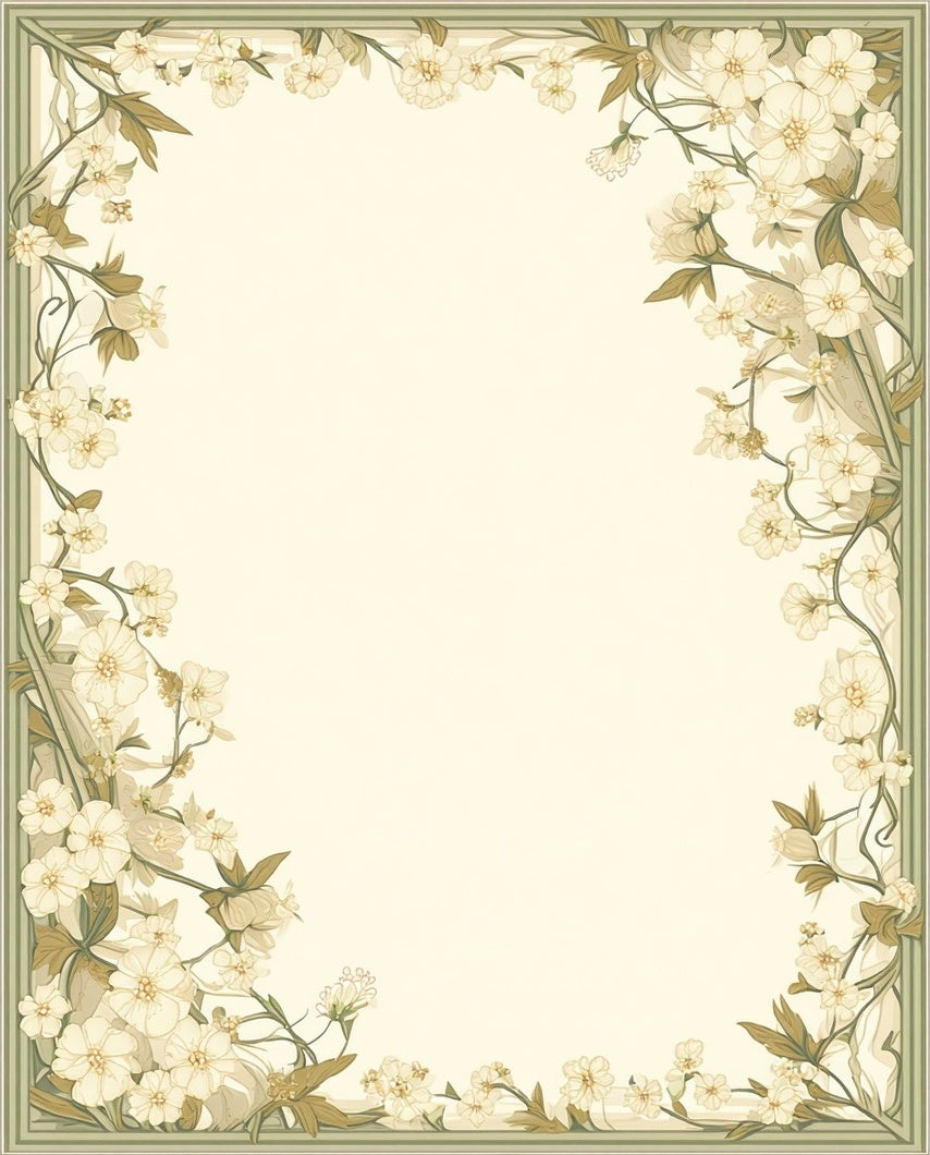Floral Vine Border Design Rug