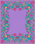 Vibrant Floral Swirls Ornament Rug