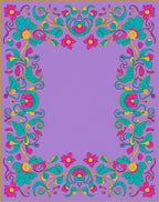 Vibrant Floral Swirls Ornament Rug