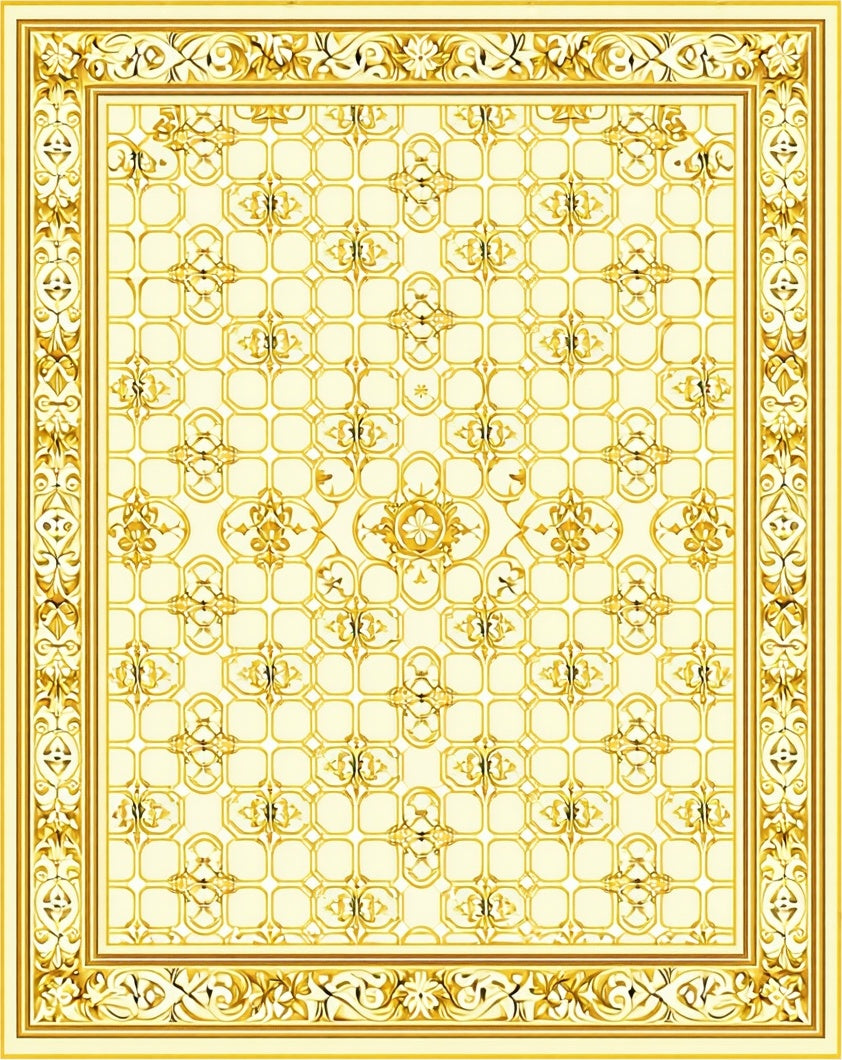 Golden Ornate Vintage medallion Rug