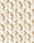 Elegant Tan Floral Vine Pattern Rug