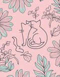 Whimsical Cats Among Floral Branches Rug