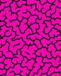 Vibrant Pink Black Network Pattern Rug