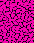 Vibrant Pink Black Network Pattern Rug
