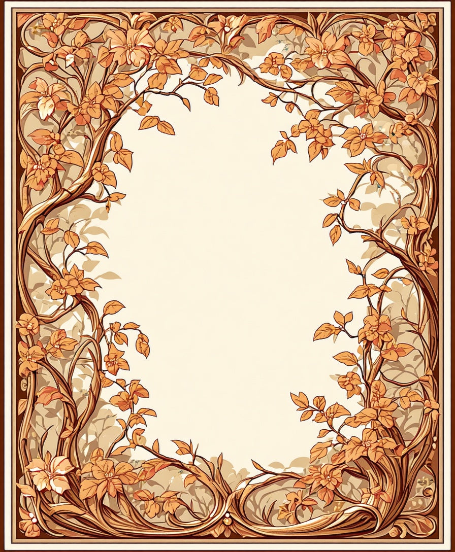 Art Nouveau Floral Vine Design Rug
