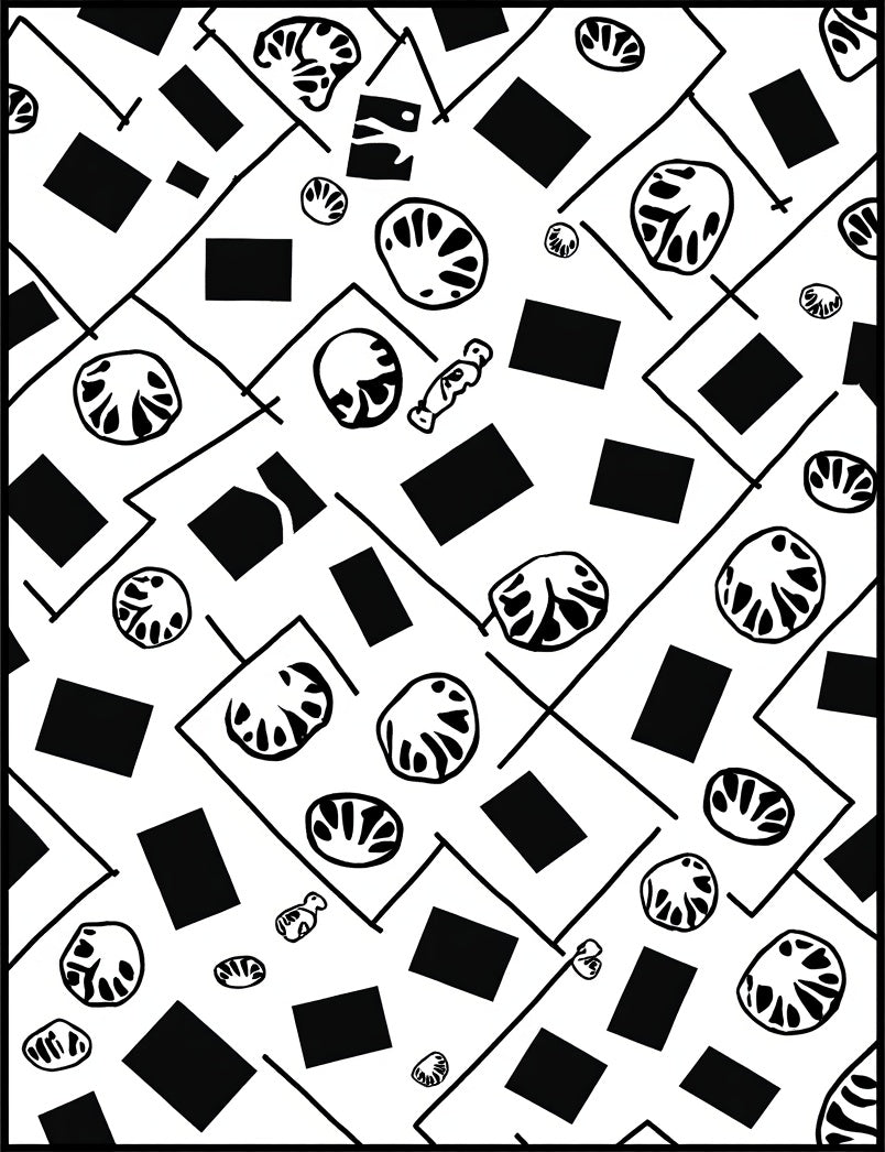 Abstract Rectangles Organic Shapes Rug