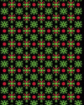 Green Red Floral Snowflake Harmony Rug