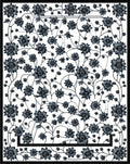 Dark Floral Vine Patterned Rug