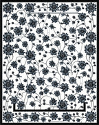 Dark Floral Vine Patterned Rug