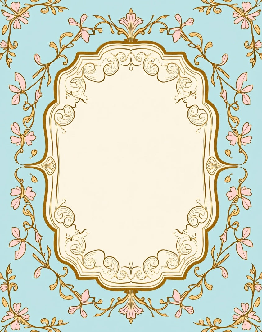 Elegant Floral Swirl Pattern Rug