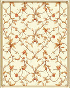Ornate Floral Vine Pattern Rug