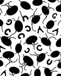 Abstract Organic Black White Shapes Rug