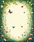 Floral Garden With Butterflies and Bees Rug