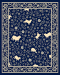 Whimsical Cat Floral Border Accent Rug